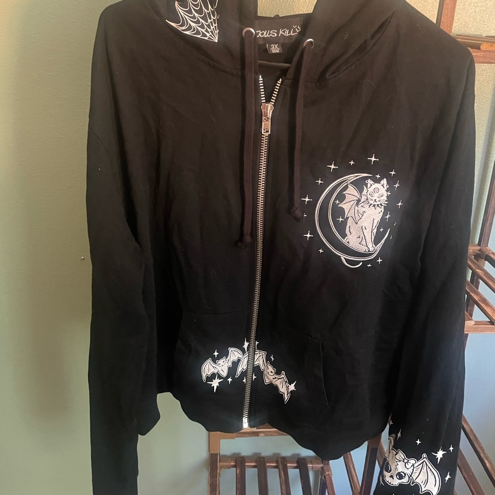 Dolls Kill graphic zip up hoodie jacket